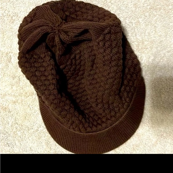 BLUE & Brown Cotton Rasta Slouchy  Long Knot Beanie Visor. - Picture 7 of 8